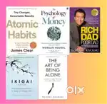 5 Book Set atomic habits + the psychology of money + rich dad poor dad