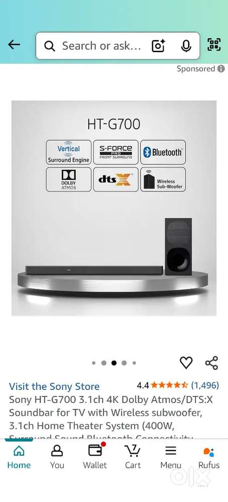 Sony soundbar with subwoofer dolby Atmos
