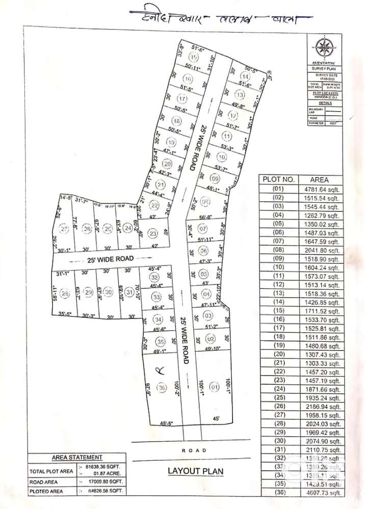 Residential plot near Bharat Mala project in Hanoda @650/sqft