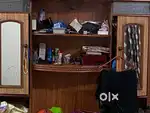 Wooden Cupboard with Storage & Mirror – Good Condition