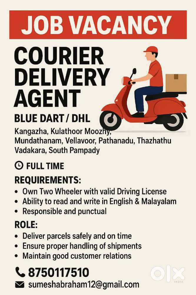 Bluedart / DHL courier Job