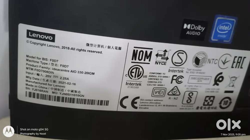 All in one Lenovo Desktop