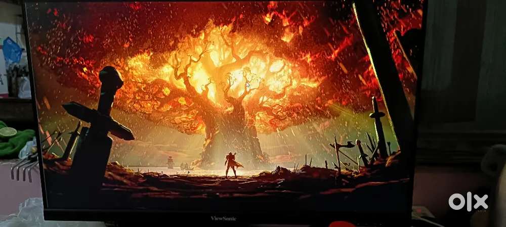 Desktop computer with monitor