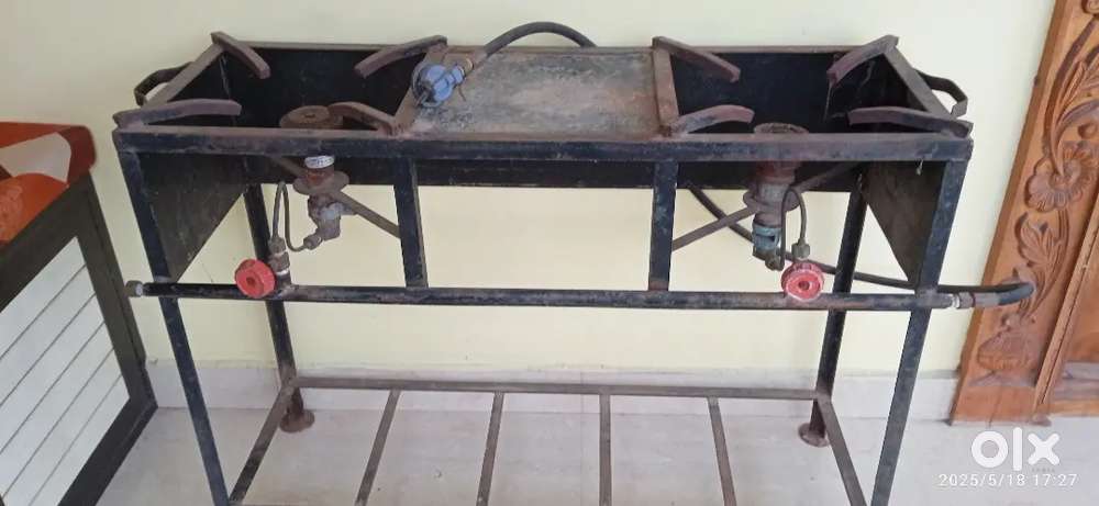 Double burner standing gas stove
