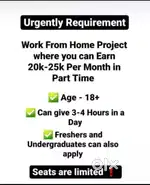 Work from home,  part time work