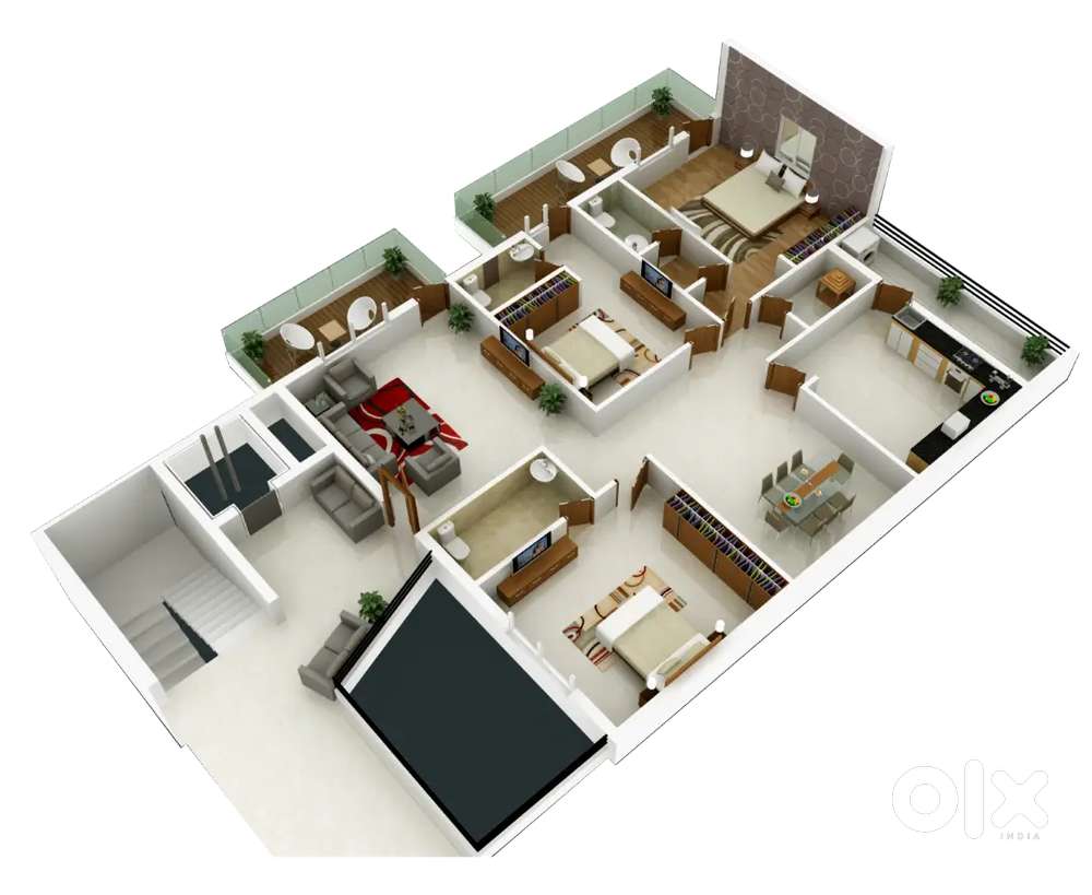 Flat for rent for office, 2400 sq ft