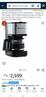 Brand New Wonderchef Regalia Pronto Coffee Maker for Sale