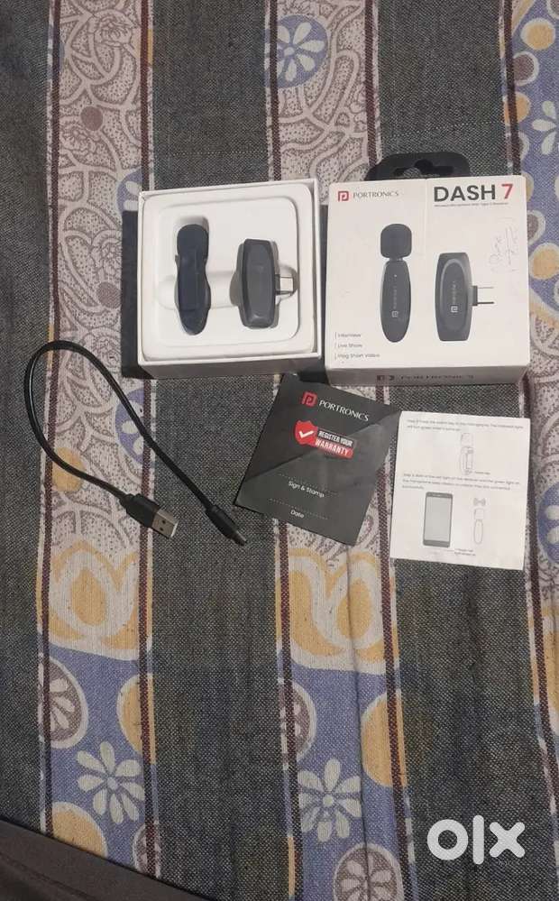portronics dash7 wireless microphone with tipe c receiver