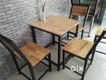 Wooden Table And Chair For Cafe