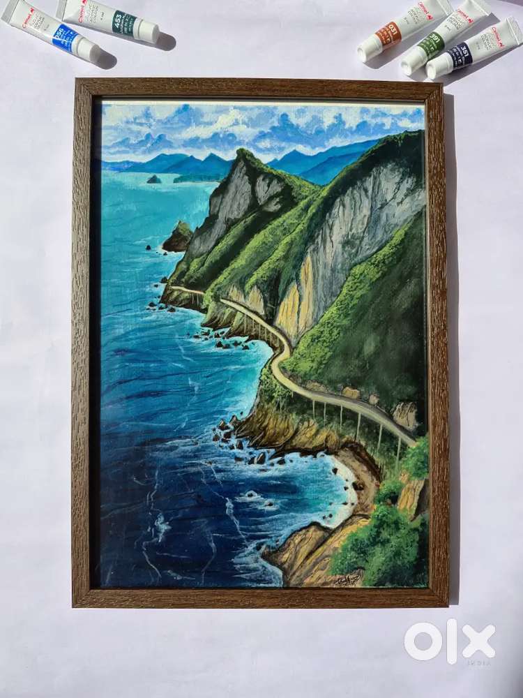 A3 size acrylic landscape painting