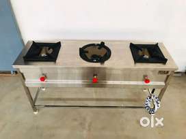 Commercial Cooking Range Triple Burner Stainless steel