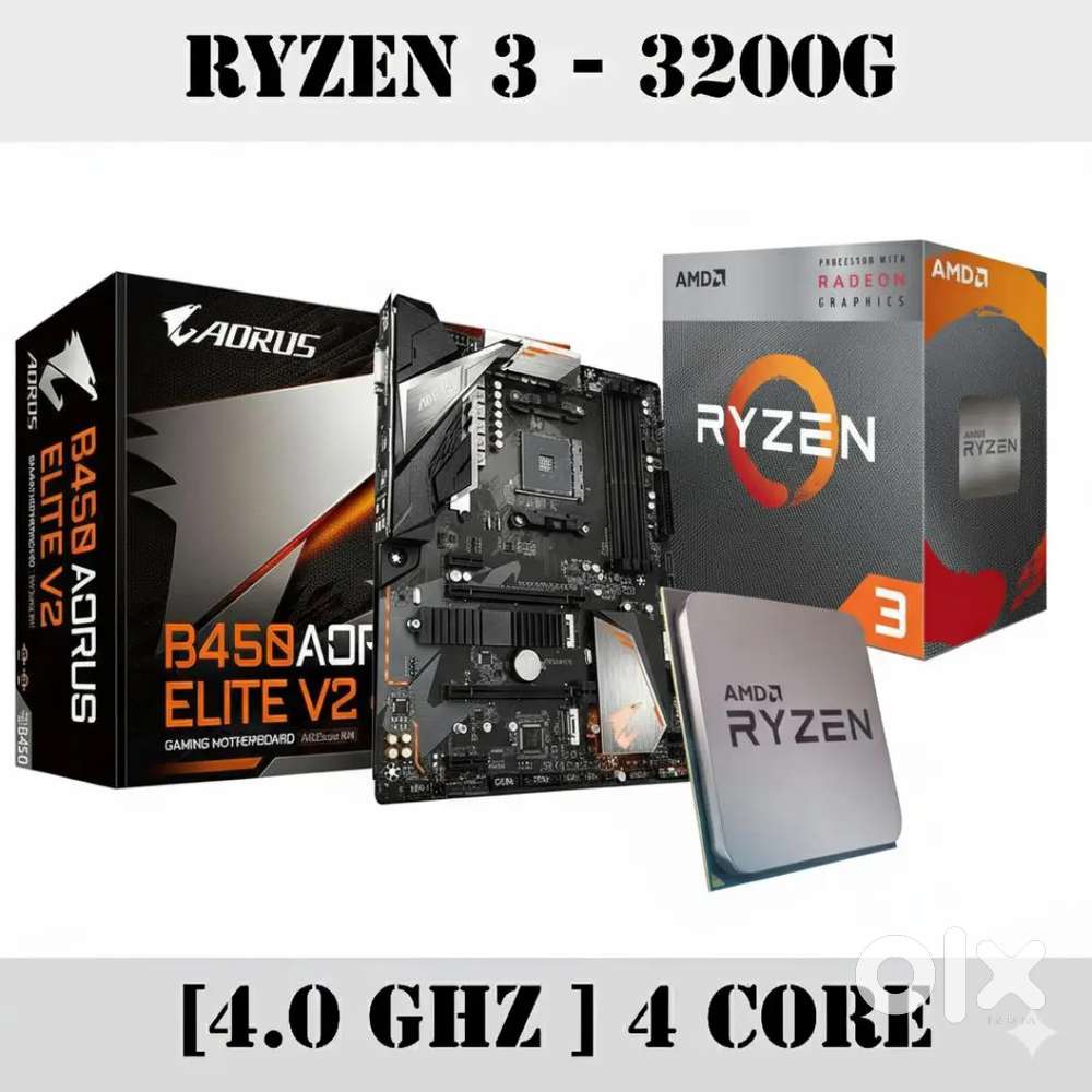 Gigabyte aorus b450 elite motherboard & amd Ryzen 3200g cpu processor