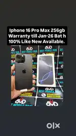 Iphone 16 Pro Max 256gb Black Warnty Till Jan-2026*Exchange Available*
