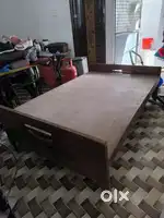Double Wooden Bed + Double Mattress Combo