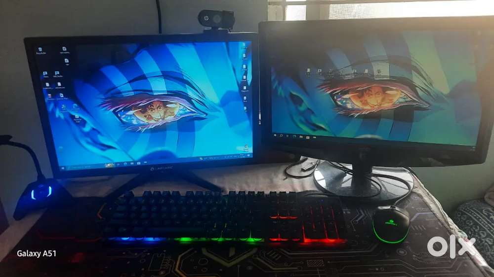 2 Monitor + PC + accessories
