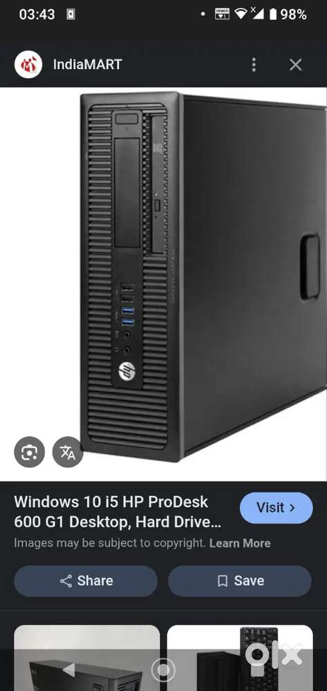 HP Elite desktop Radeon graphics AMD A10, 8gb ram, 256gb ssd.1gb.graic