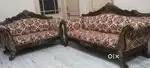6 yr old good condition Antique Maharaja style 3+2 seater wooden sofa