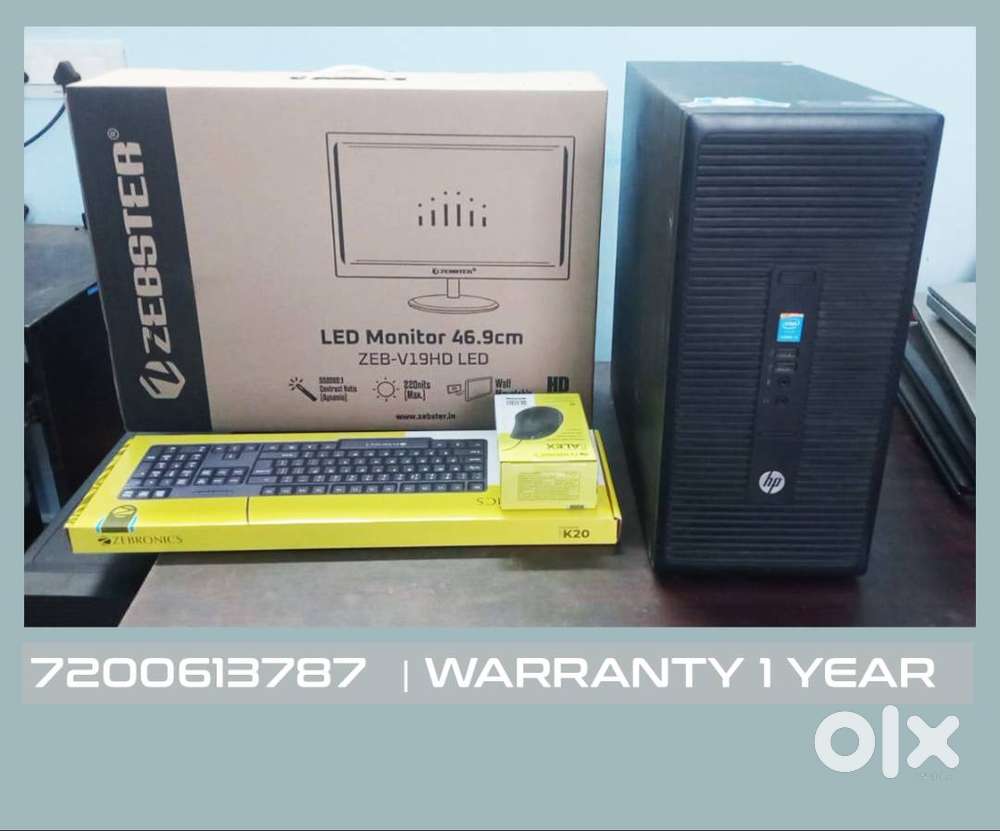 hp computer  19 inch monitor  graphics 2gb  8gb ram  warr - 1 year