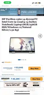 Laptop with 4k display and 360 rotation with 8gb ram and 256 ssd