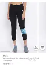 Clovia women fitted track pants with elastic waist band Size L