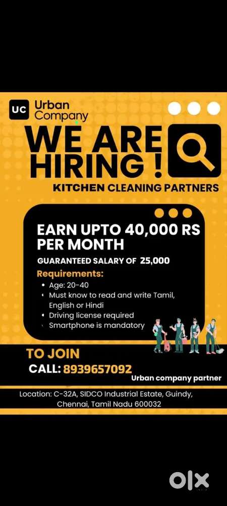 Urban company kitchen cleaning jobs vacancy