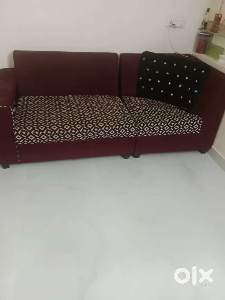 Maroon sofa