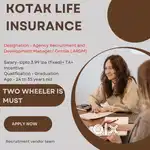 Noida(Sector 18)/Kotak life insurance/Agency Manager/Age 24 to 39/onro
