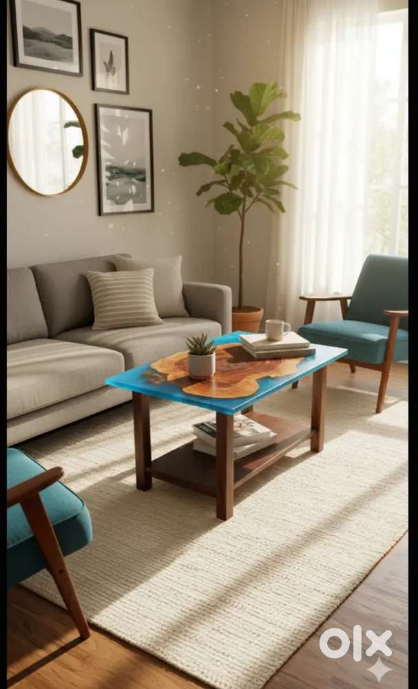 Live Edge wood and Resin coffee table