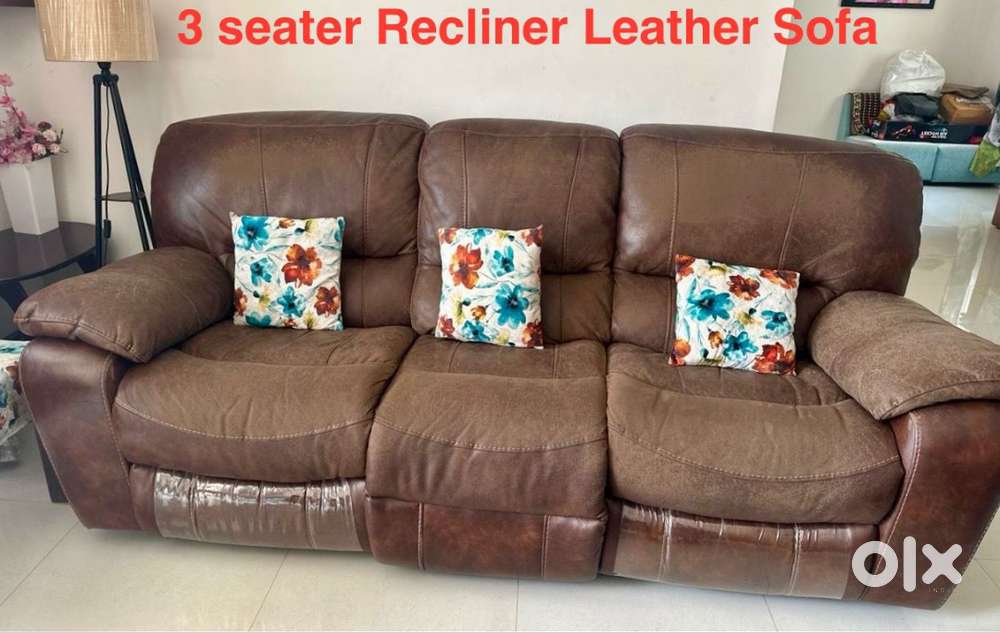 3-Seater Leather Recliner Sofa