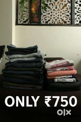 9 Jeans, 5 T-shirts, 2 Shirts – Boys ke Kapde Ache Condition me – ₹750