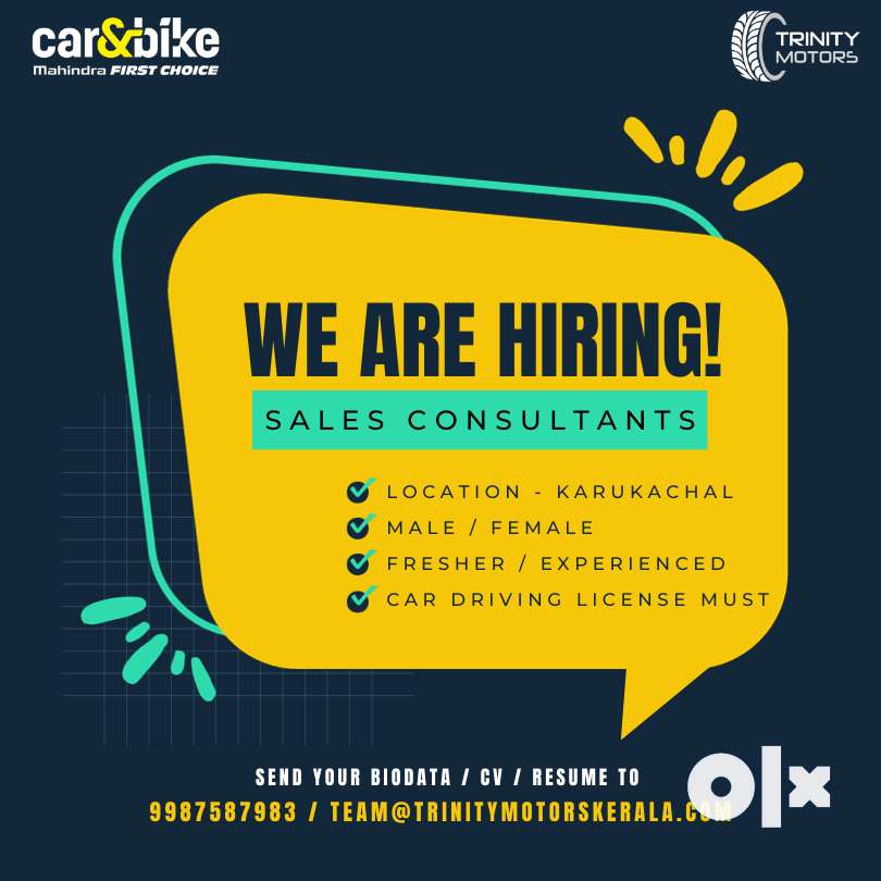 Sales Consultants required at Mahindra First Choice, Karukachal