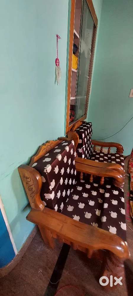 “Single wood sofa set of 2 available”
