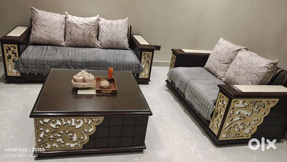 7 Seater pure wood Sofa Set with center Table