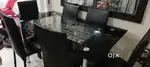 Modern 6-Seater Glass Dining Table with Chairs.