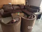 Hall sofa with centre table. Cover also provided.