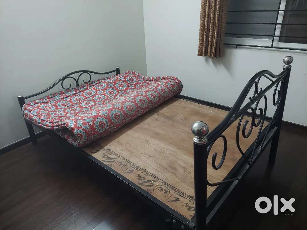 Steel cot and bed