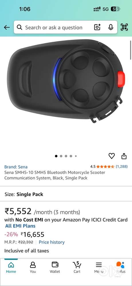 MT helmet rynox tank bag sena smh5-10 anty fog  helmet carry bag