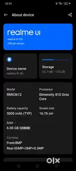 Realme  9i 5g 6/128 with bill and box Exchange