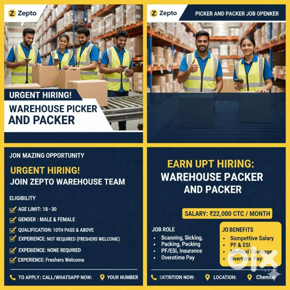 Picking job vacancy Mount road and vyasarpadi