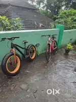 Bicycle Red colour and black and orange location aldona corjuem  Goa