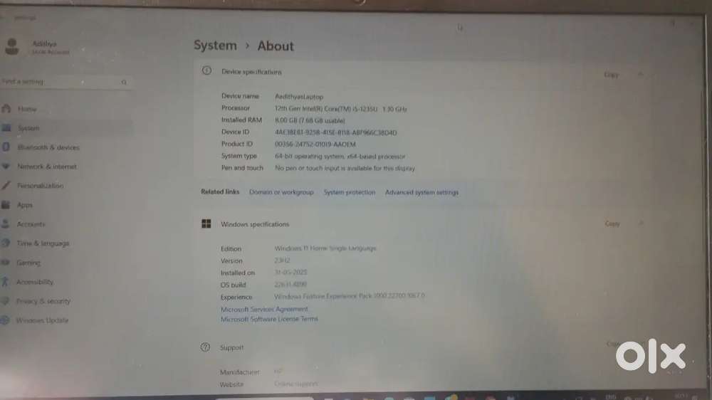 HP laptop light used