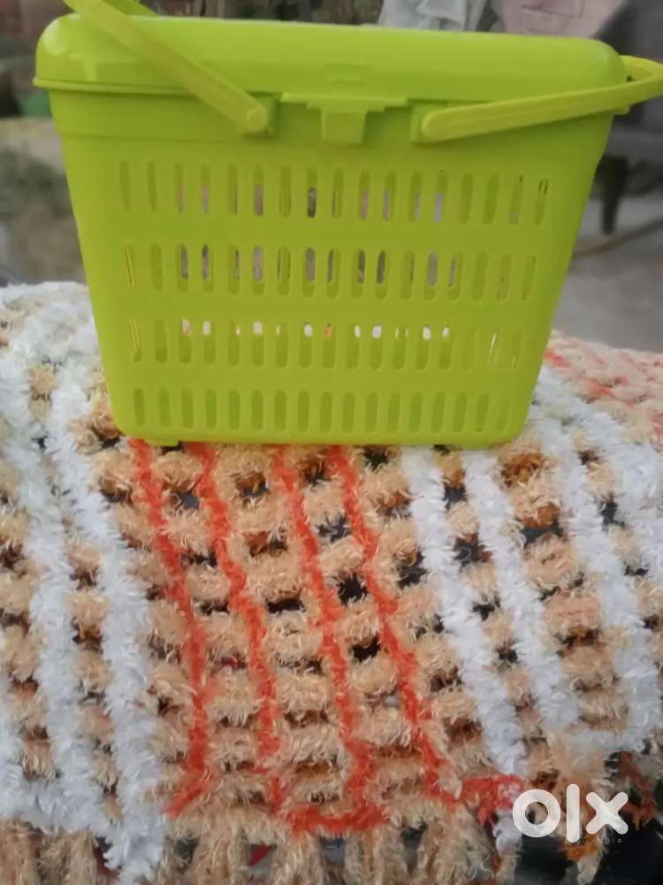 Yellow parrot green basket unbreakable plastic