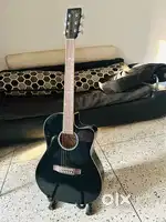 Stunning Black Acoustic Guitar – Used Once, Full Kit Included!