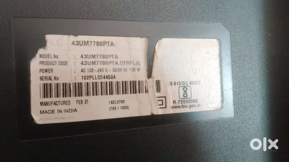 43inch LCD panel kharab hai
