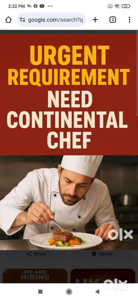 Wanted continental head chef