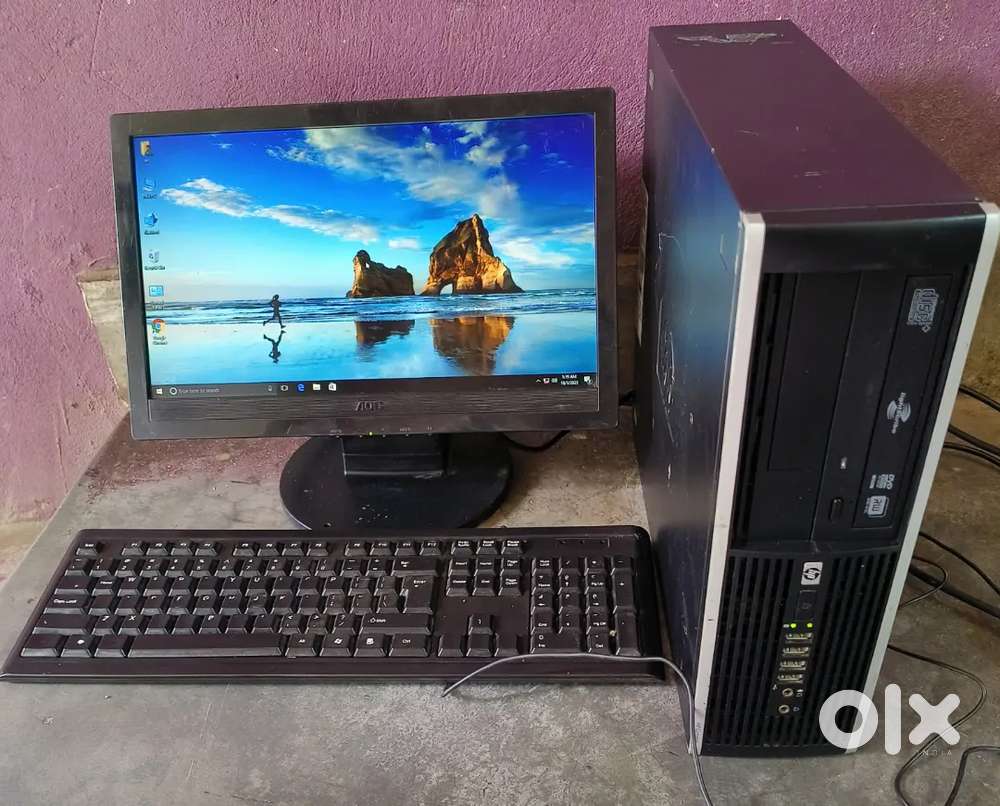 My hp slim i3 desktop computer pc monitor full set sale