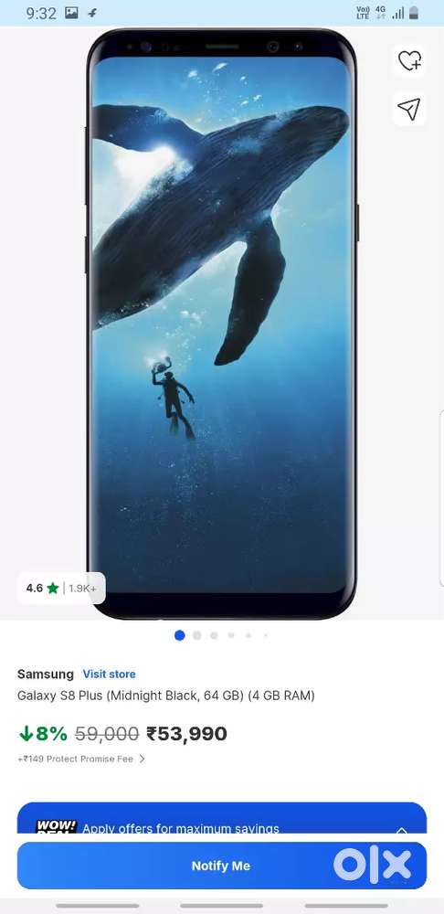 Galaxy s8 plus   .  6/128.