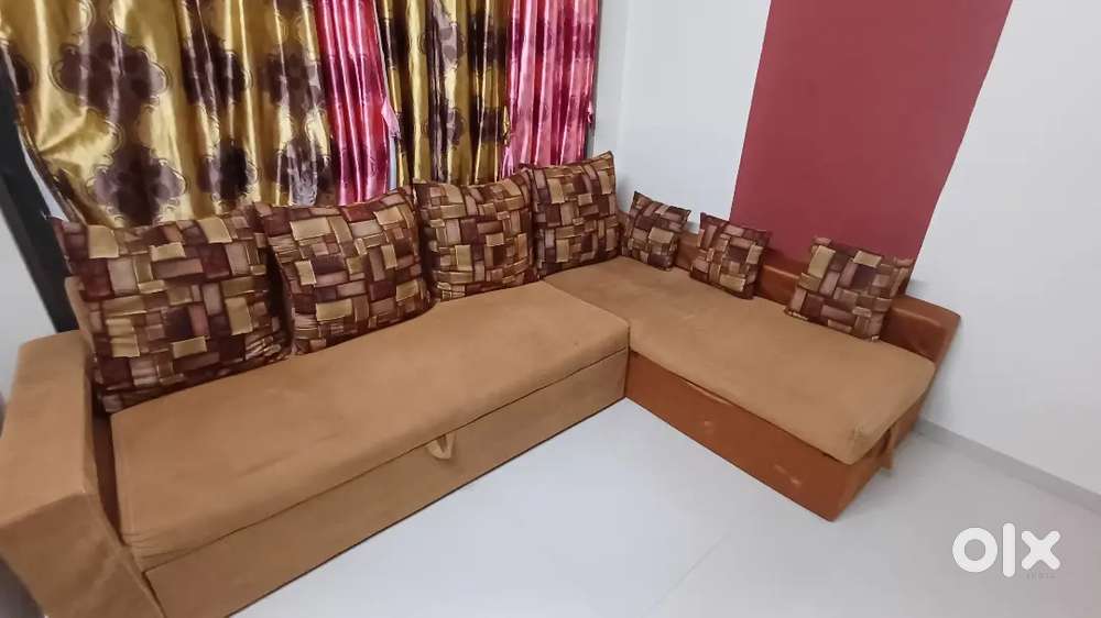 L shaped sova cum bed for sale