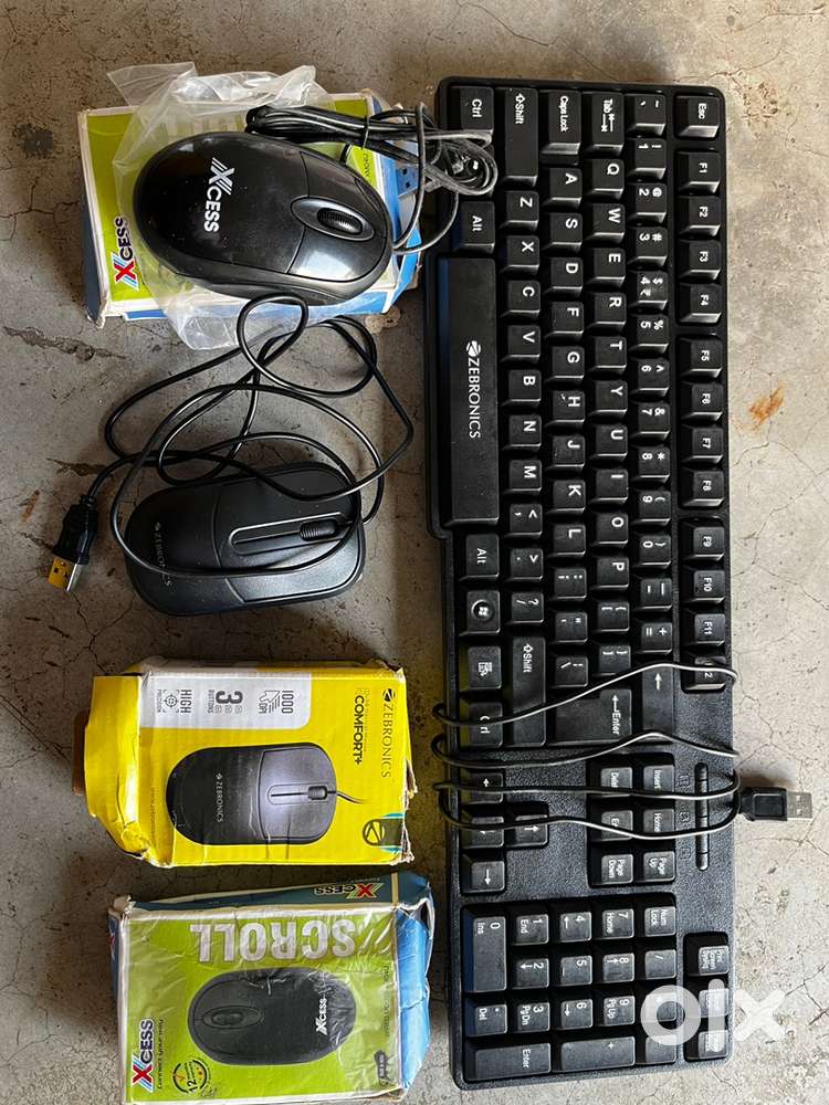NEW ZEBRONICS KEYBOARD 1 MOUSE 2 & XCESS MOUSE 2