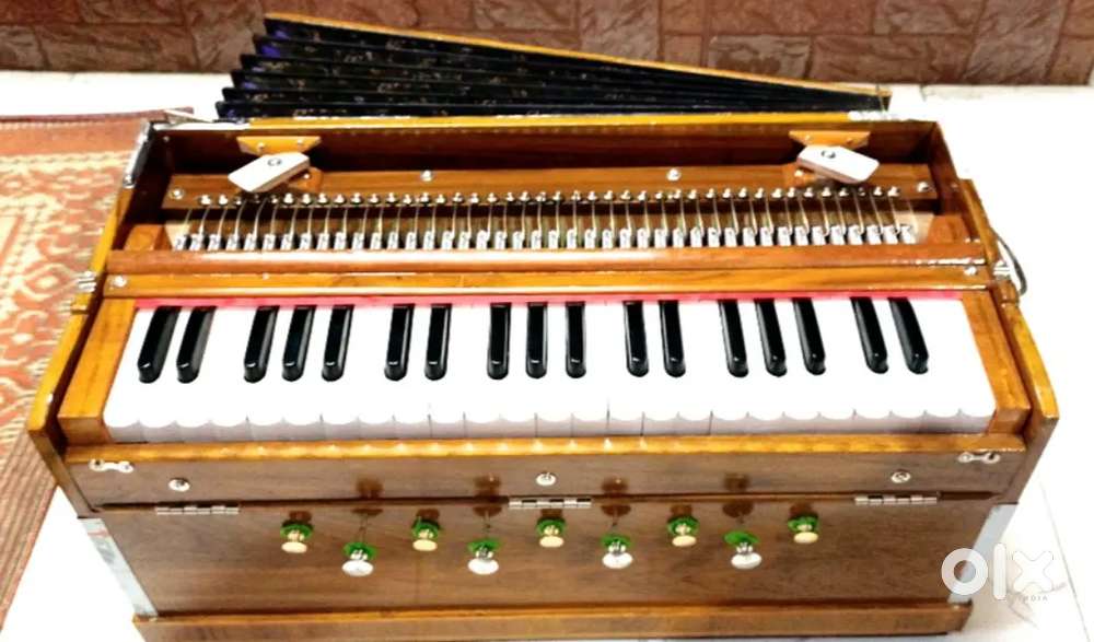 A new saagwan wood double lines-reeds harmonium is available for sell